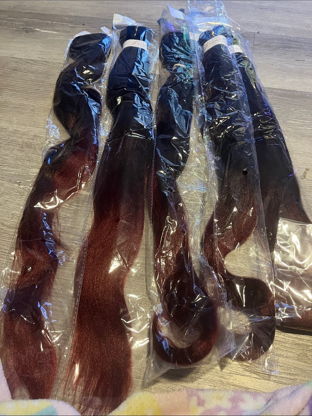 Unlisted Black to Burgundy Ombre Synthetic Hair Extensions
